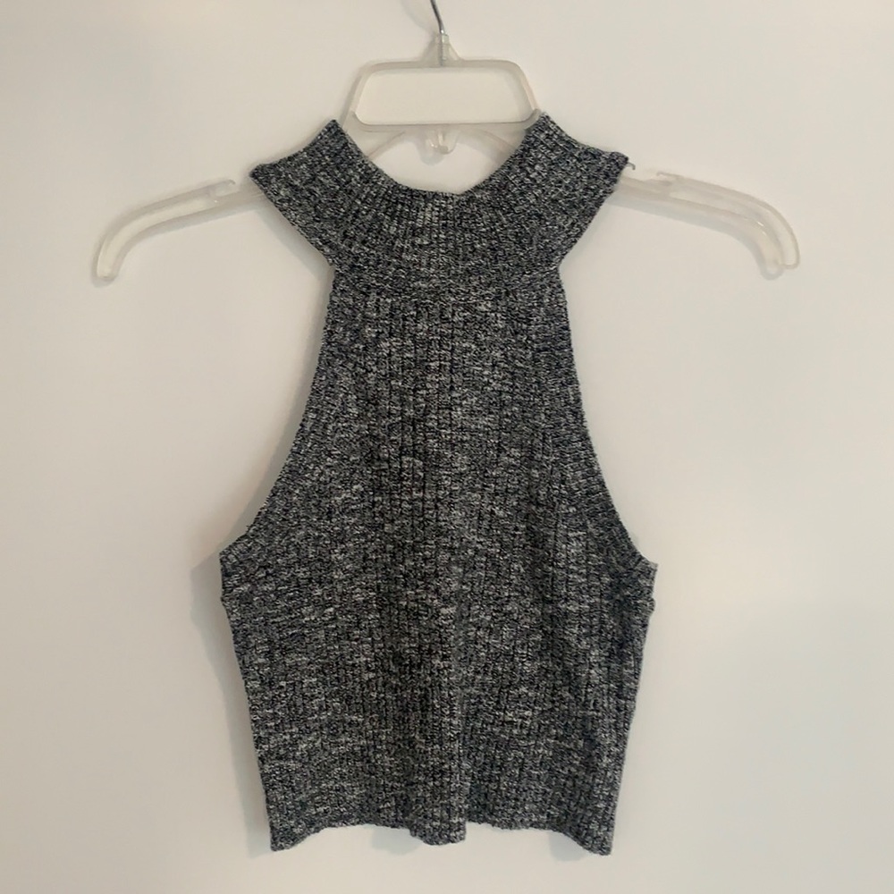 Charlotte Russe Black Knitted Crop Top